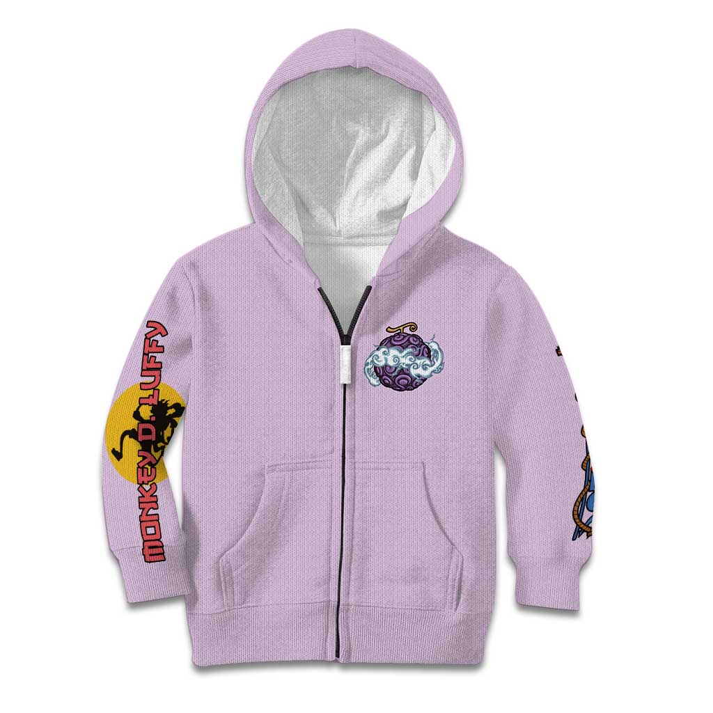 Monkey D. Luffy Gear 5 And Demon Fruit Nika - One Piece Kid Hoodie Anime Style