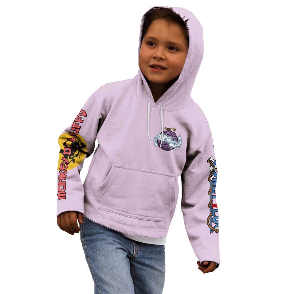 Monkey D. Luffy Gear 5 And Demon Fruit Nika - One Piece Kid Hoodie Anime Style