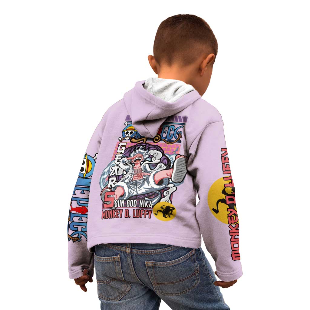 Monkey D. Luffy Gear 5 And Demon Fruit Nika - One Piece Kid Hoodie Anime Style