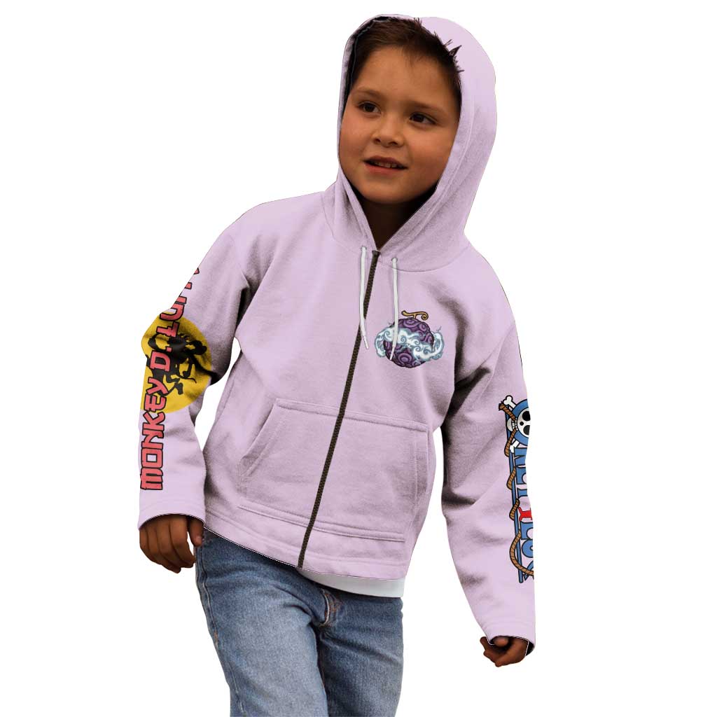 Monkey D. Luffy Gear 5 And Demon Fruit Nika - One Piece Kid Hoodie Anime Style