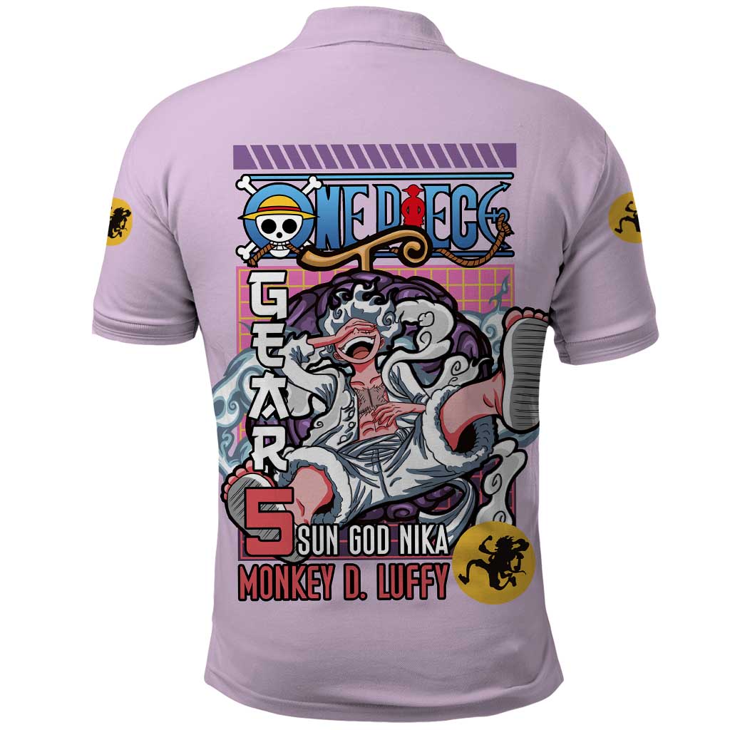 Monkey D. Luffy Gear 5 And Demon Fruit Nika - One Piece Polo Shirt Anime Style