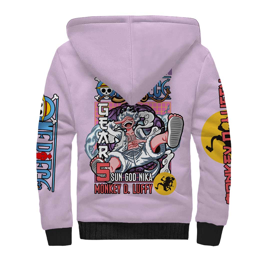 Monkey D. Luffy Gear 5 And Demon Fruit Nika - One Piece Sherpa Hoodie Anime Style