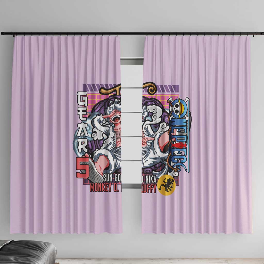 Monkey D. Luffy Gear 5 And Demon Fruit Nika - One Piece Window Curtain Anime Style