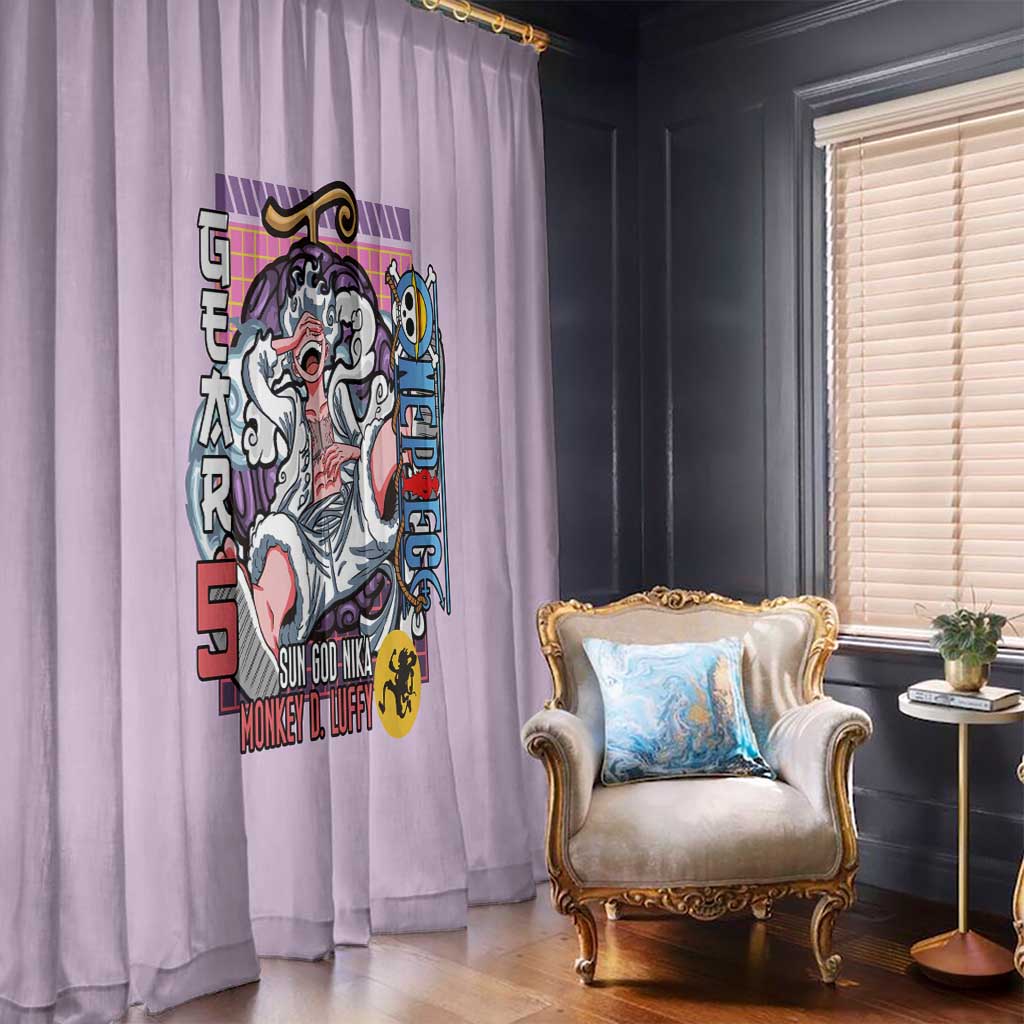 Monkey D. Luffy Gear 5 And Demon Fruit Nika - One Piece Window Curtain Anime Style