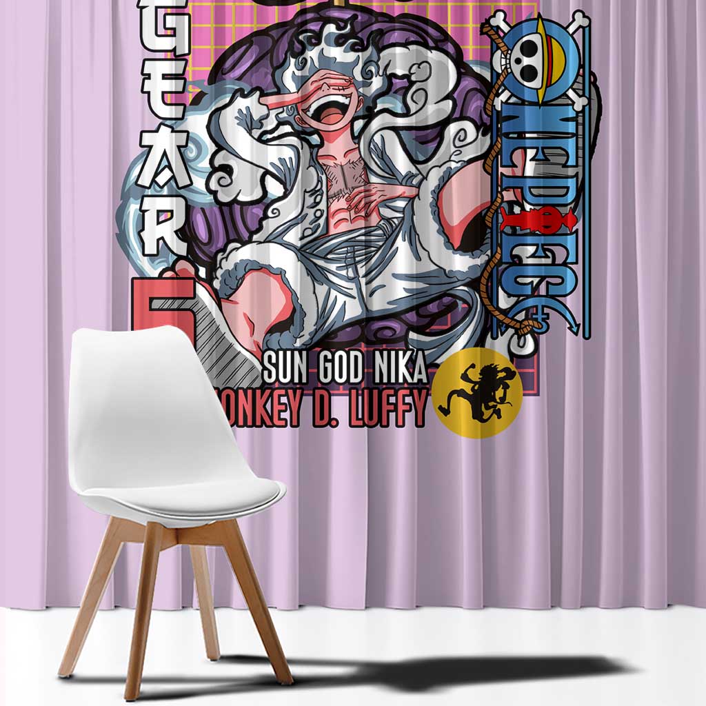 Monkey D. Luffy Gear 5 And Demon Fruit Nika - One Piece Window Curtain Anime Style