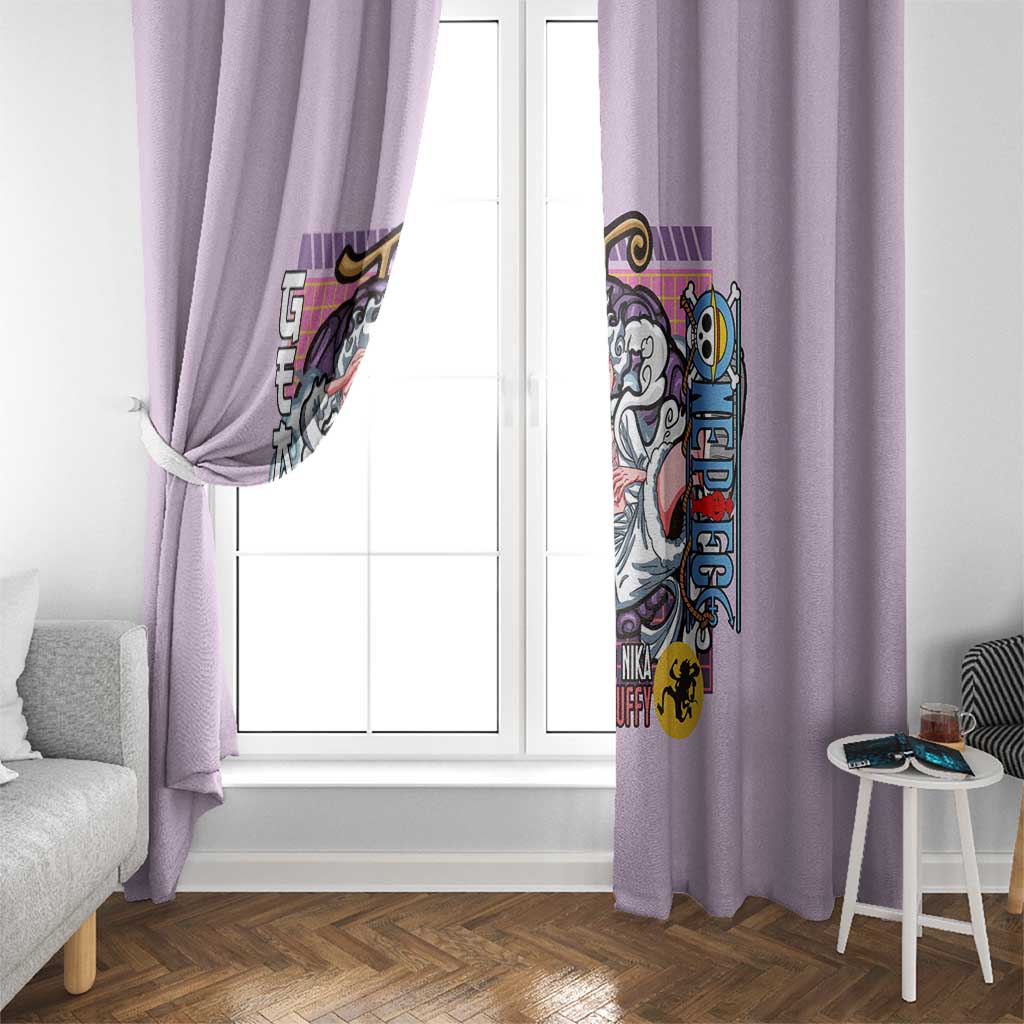 Monkey D. Luffy Gear 5 And Demon Fruit Nika - One Piece Window Curtain Anime Style