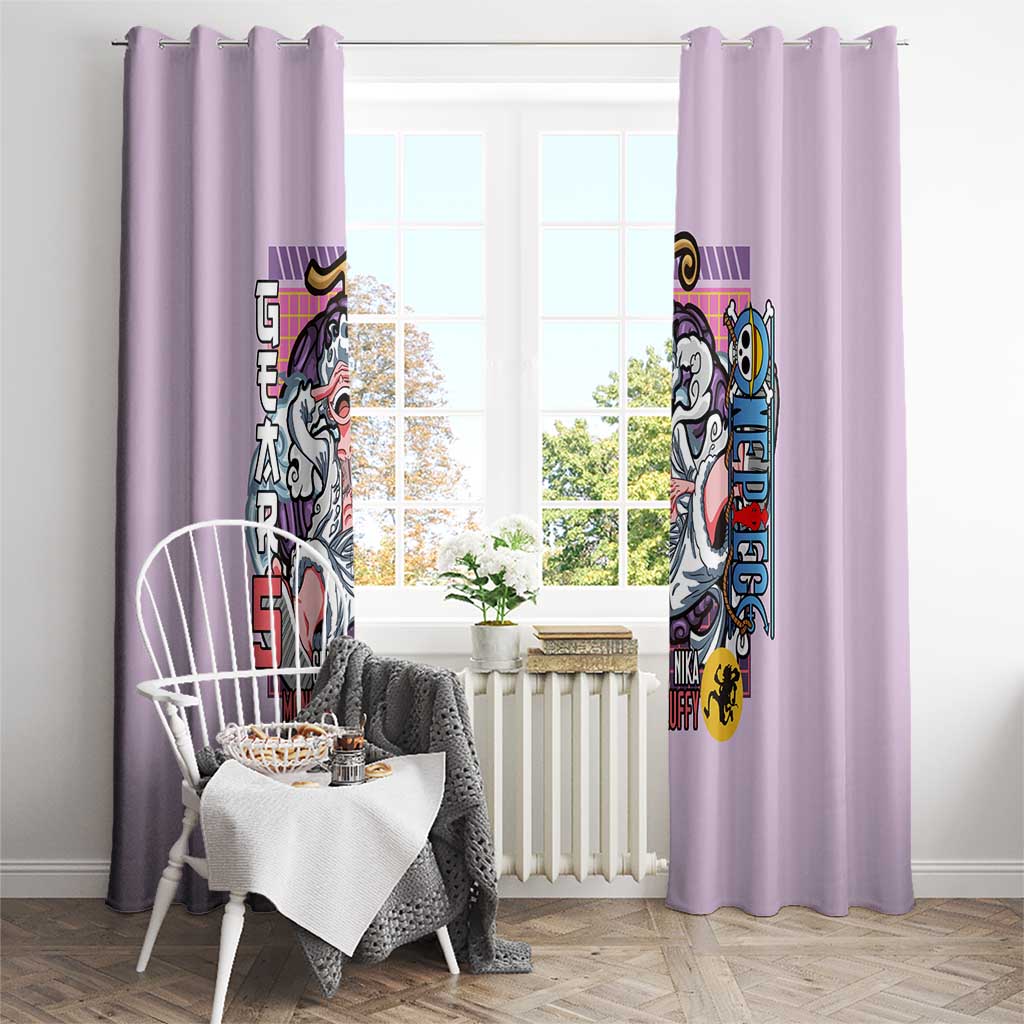 Monkey D. Luffy Gear 5 And Demon Fruit Nika - One Piece Window Curtain Anime Style