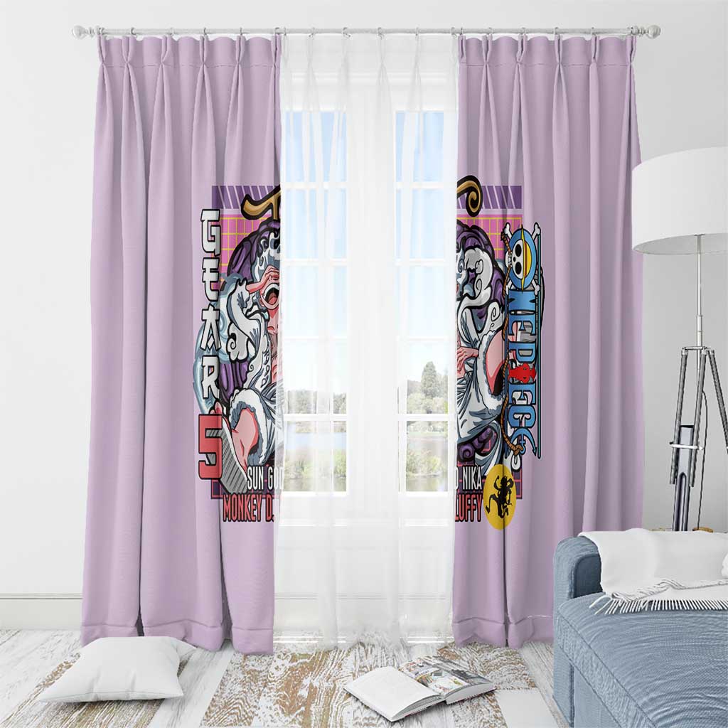 Monkey D. Luffy Gear 5 And Demon Fruit Nika - One Piece Window Curtain Anime Style
