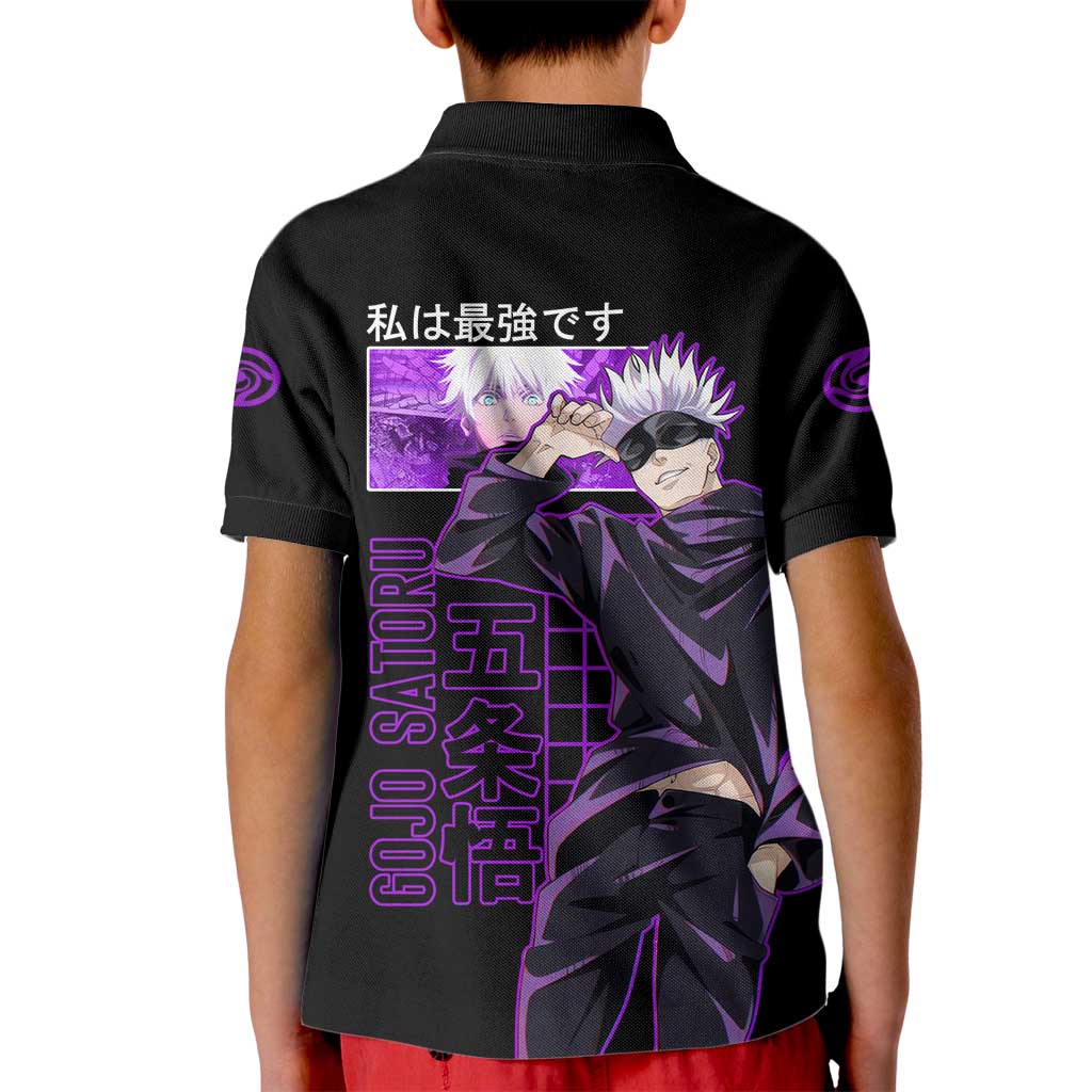 Gojo Satoru Sensei - Jujutsu Kaisen Kid Polo Shirt Anime Japan Art Style
