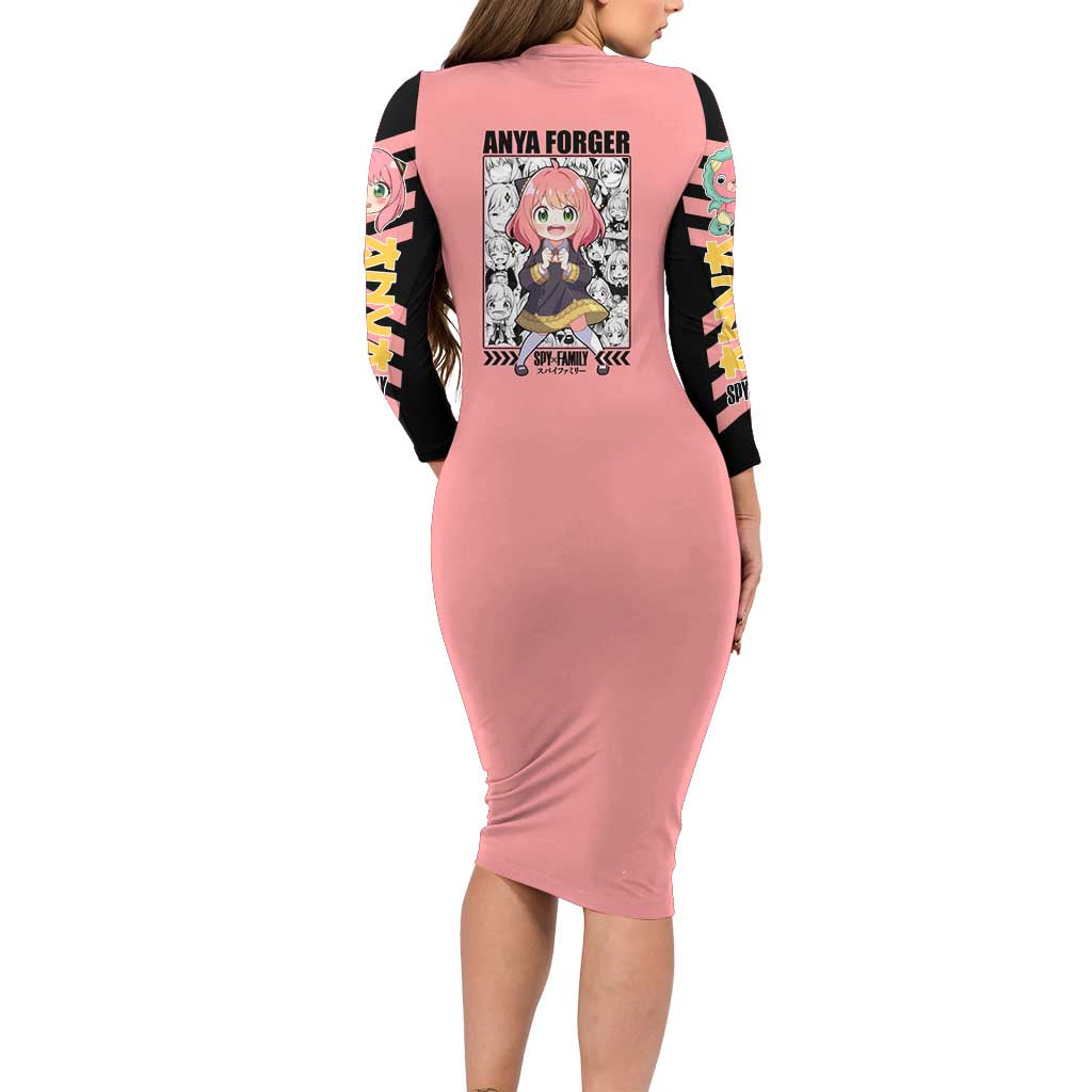 Anya Forger Spy x Family Long Sleeve Bodycon Dress Anime Style