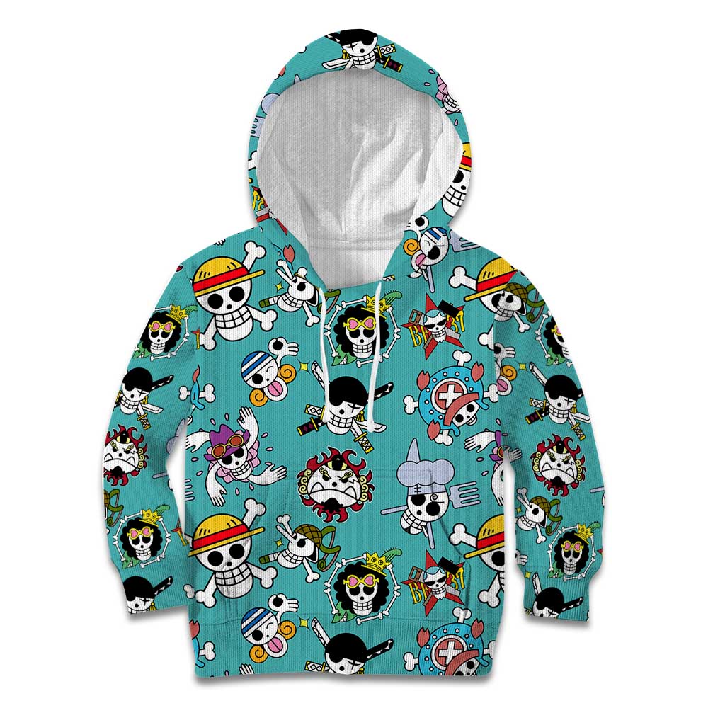 Strawhats Jolly Roger One Piece Kid Hoodie Anime Pattern Style
