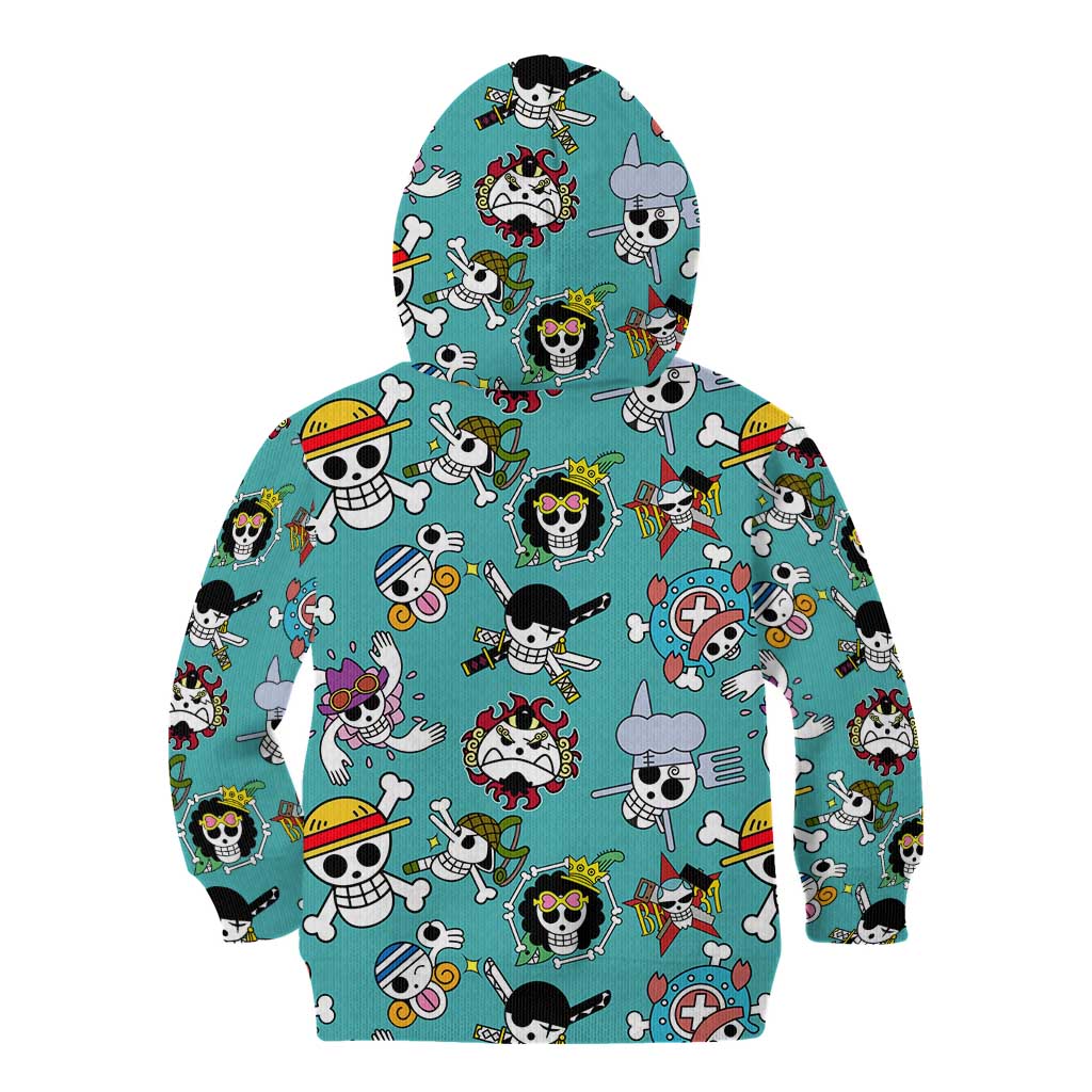 Strawhats Jolly Roger One Piece Kid Hoodie Anime Pattern Style
