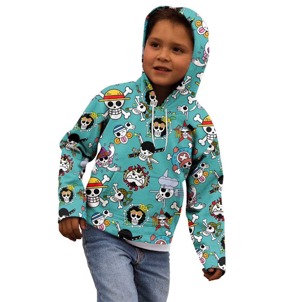 Strawhats Jolly Roger One Piece Kid Hoodie Anime Pattern Style