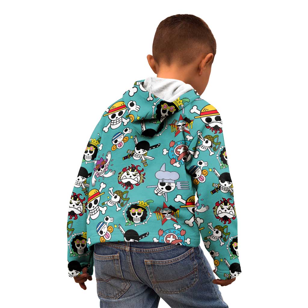 Strawhats Jolly Roger One Piece Kid Hoodie Anime Pattern Style