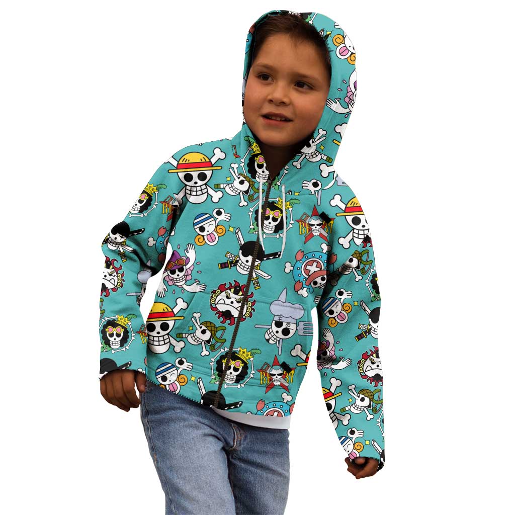 Strawhats Jolly Roger One Piece Kid Hoodie Anime Pattern Style