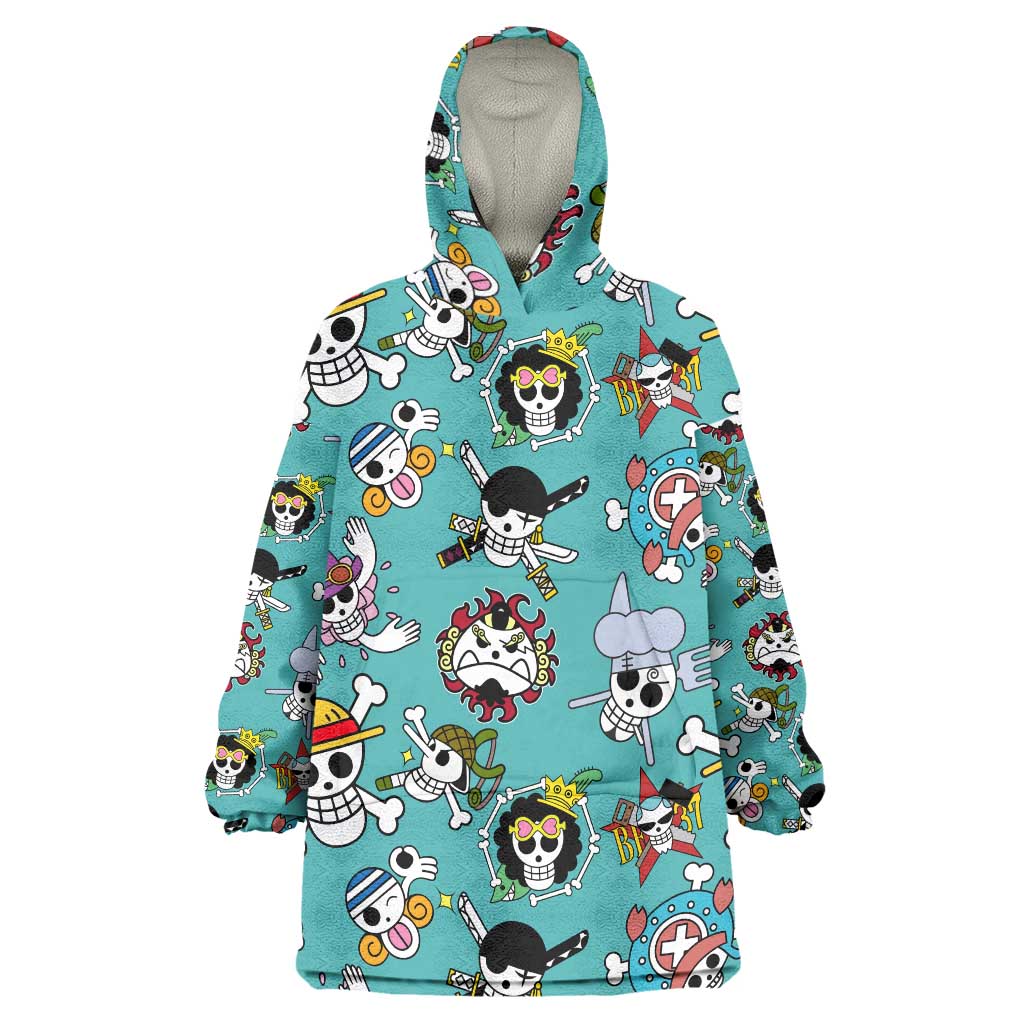 Strawhats Jolly Roger One Piece Wearable Blanket Hoodie Anime Pattern Style