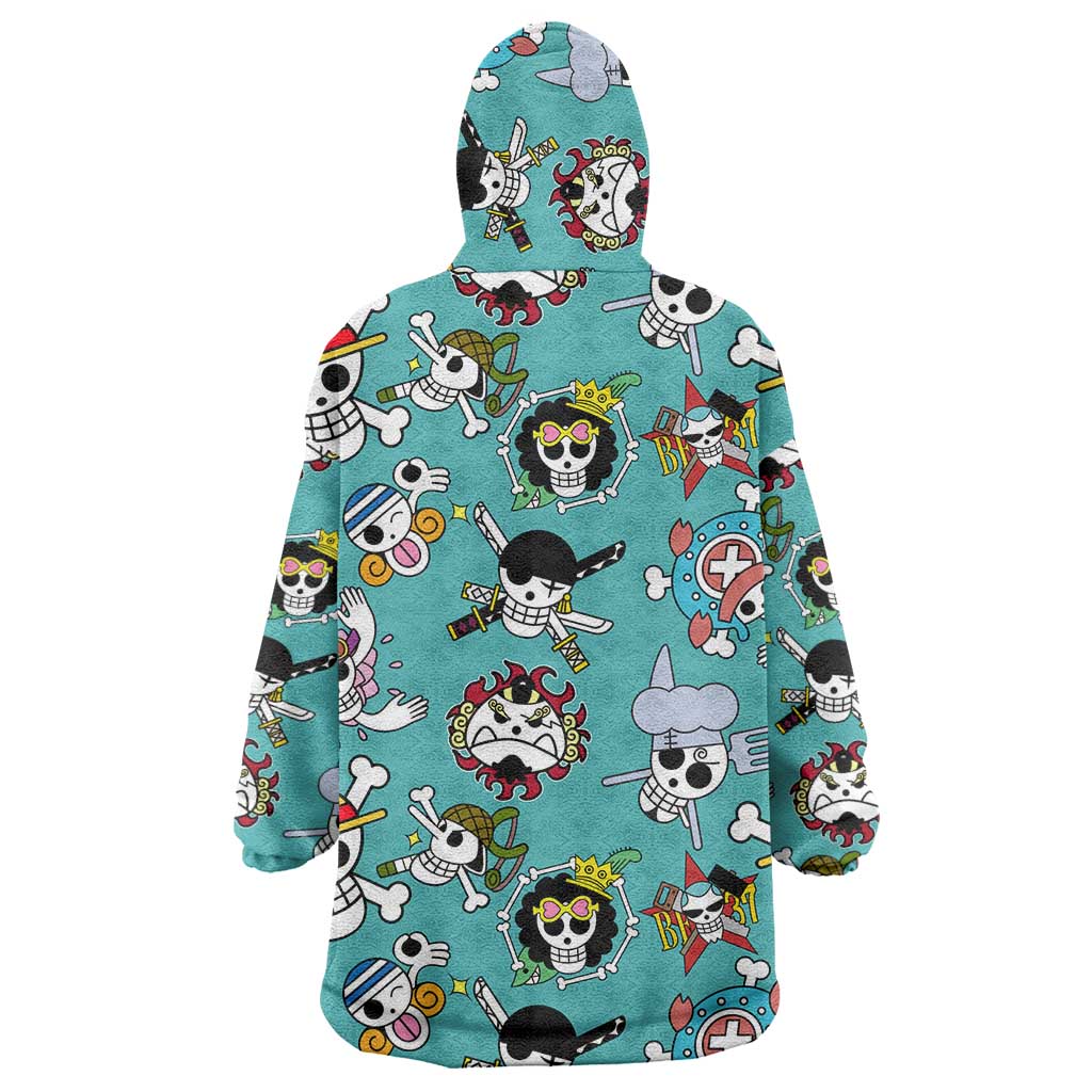 Strawhats Jolly Roger One Piece Wearable Blanket Hoodie Anime Pattern Style