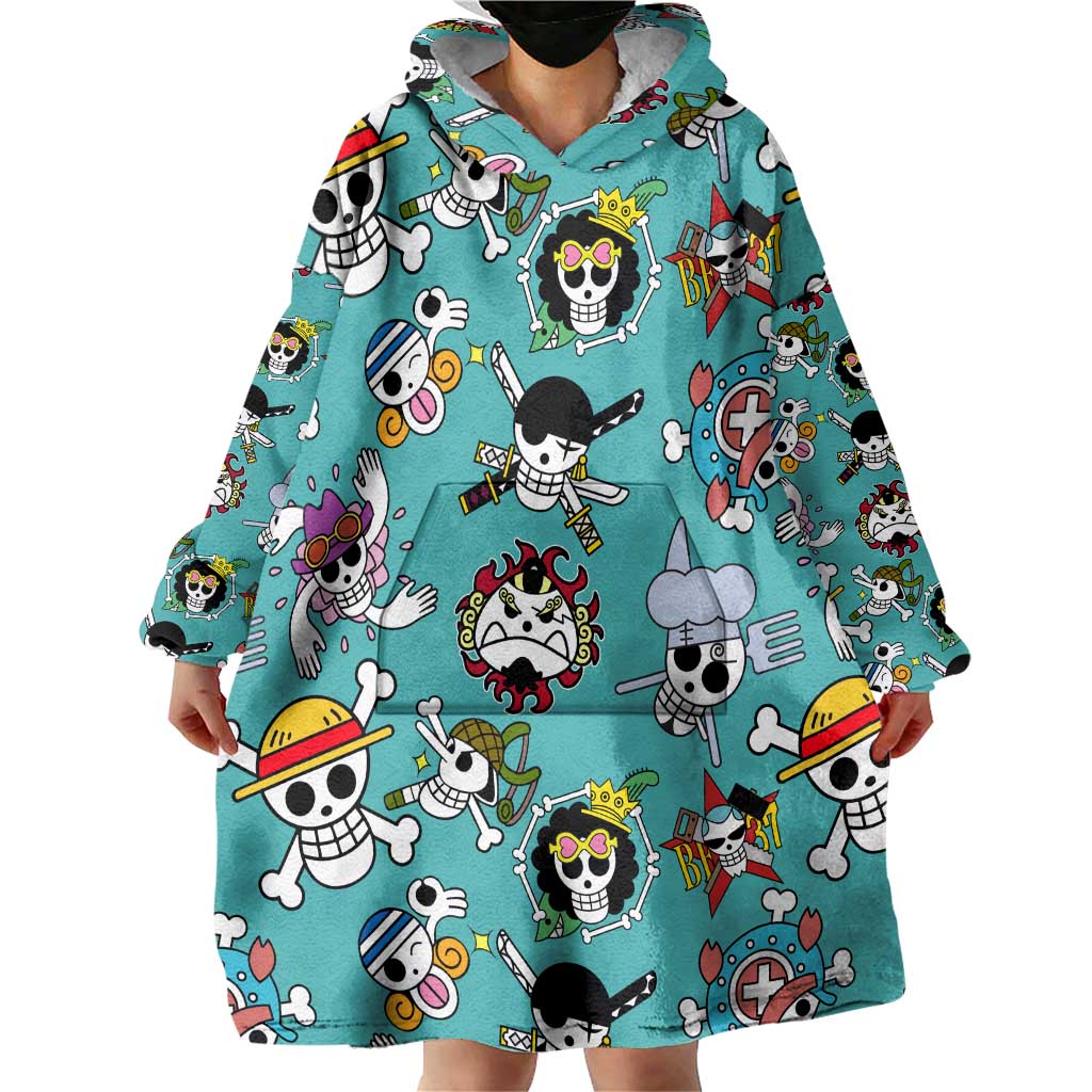 Strawhats Jolly Roger One Piece Wearable Blanket Hoodie Anime Pattern Style