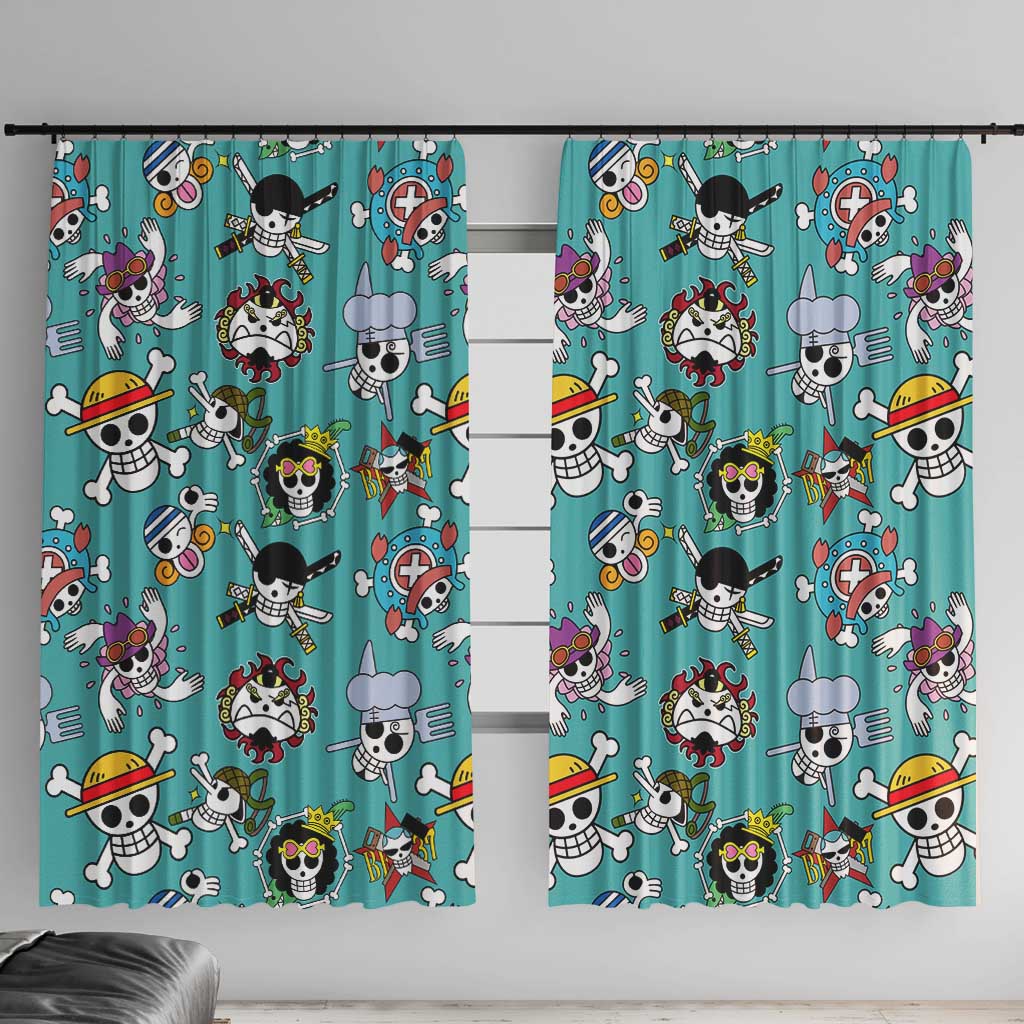 Strawhats Jolly Roger One Piece Window Curtain Anime Pattern Style