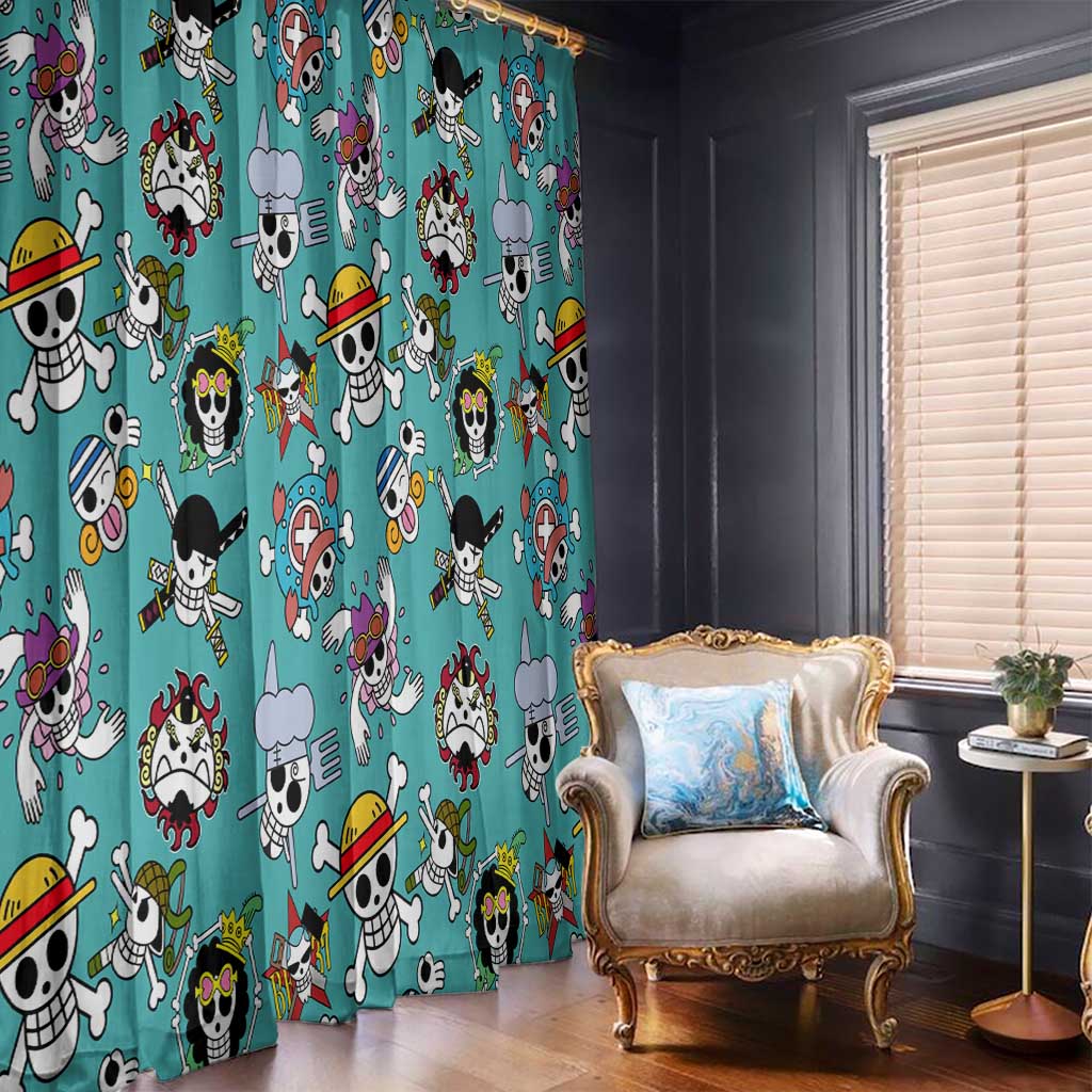 Strawhats Jolly Roger One Piece Window Curtain Anime Pattern Style