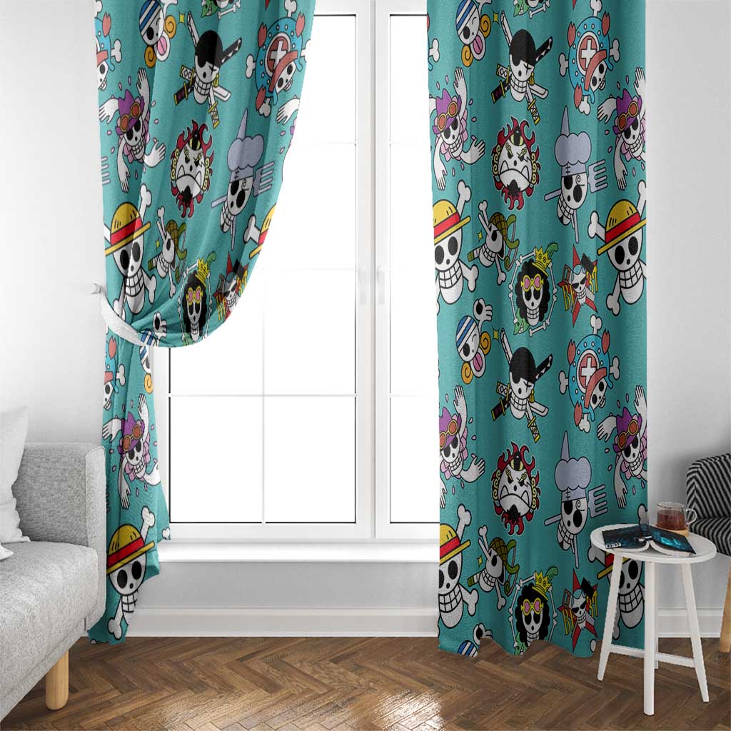 Strawhats Jolly Roger One Piece Window Curtain Anime Pattern Style