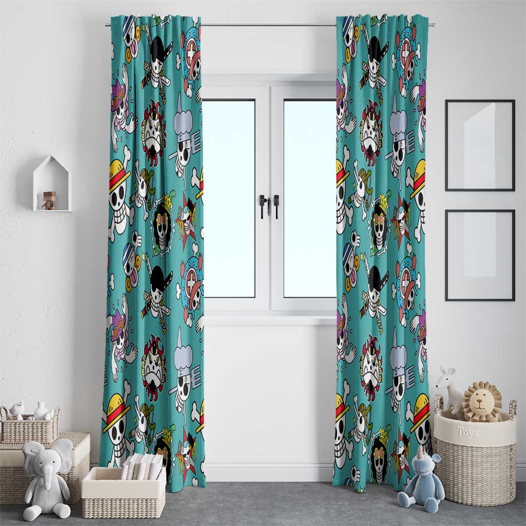 Strawhats Jolly Roger One Piece Window Curtain Anime Pattern Style