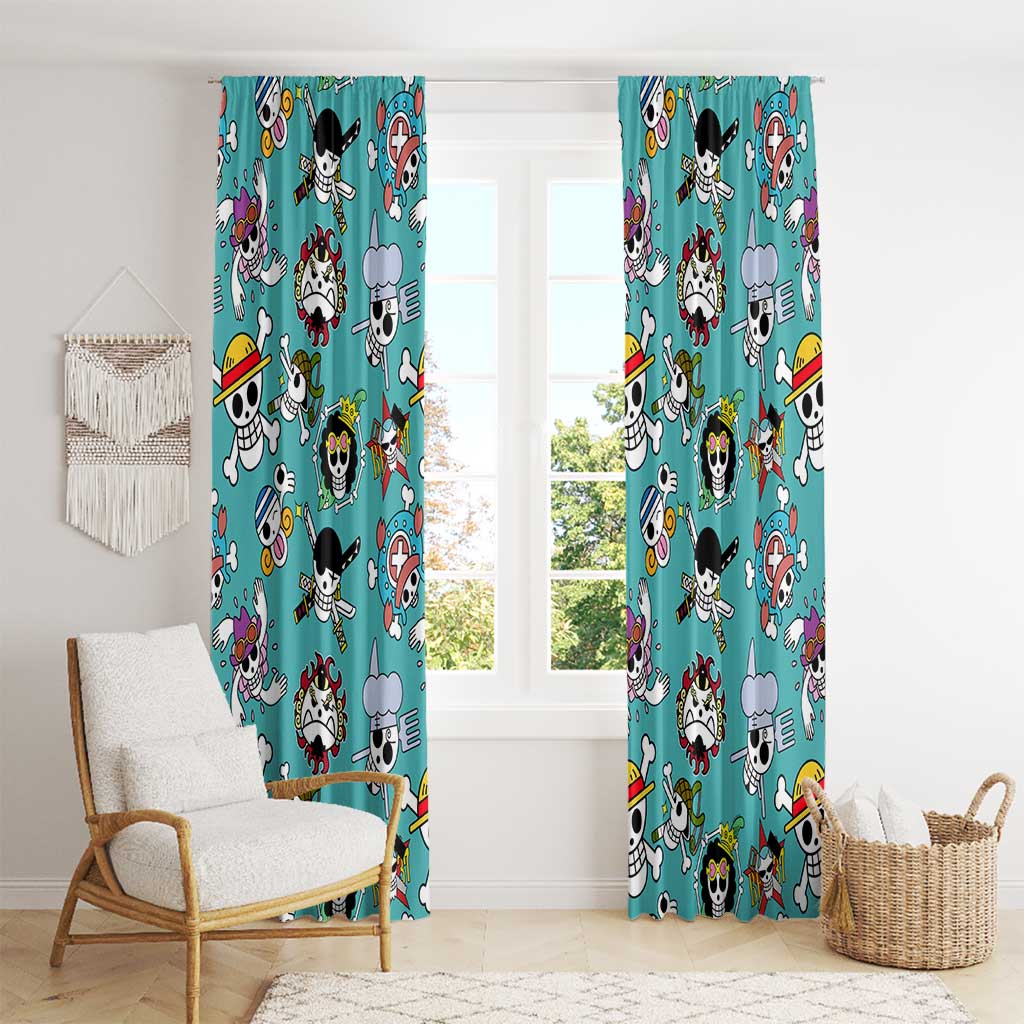 Strawhats Jolly Roger One Piece Window Curtain Anime Pattern Style