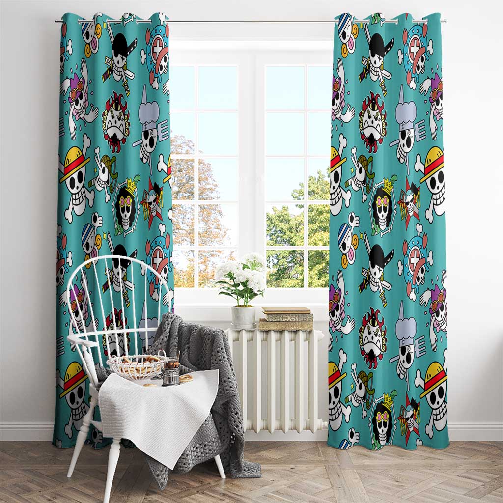 Strawhats Jolly Roger One Piece Window Curtain Anime Pattern Style