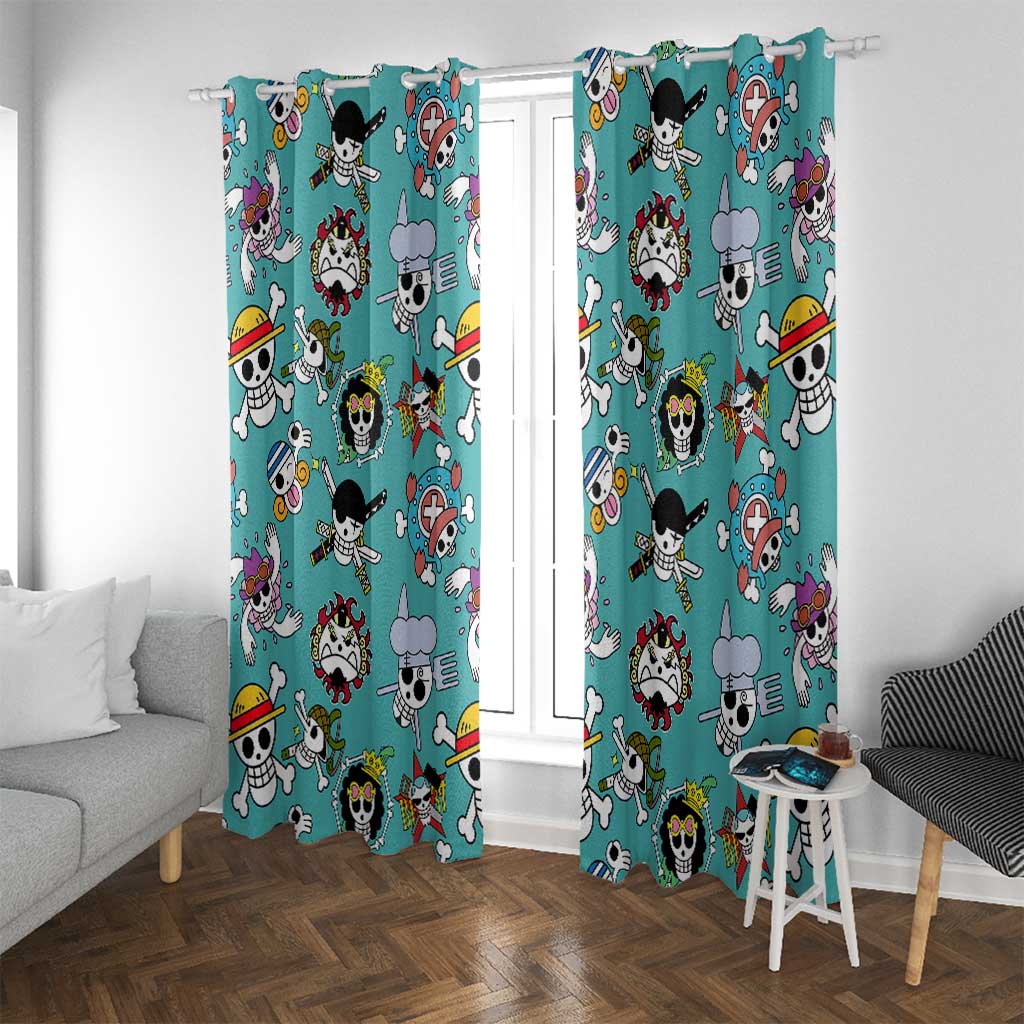 Strawhats Jolly Roger One Piece Window Curtain Anime Pattern Style