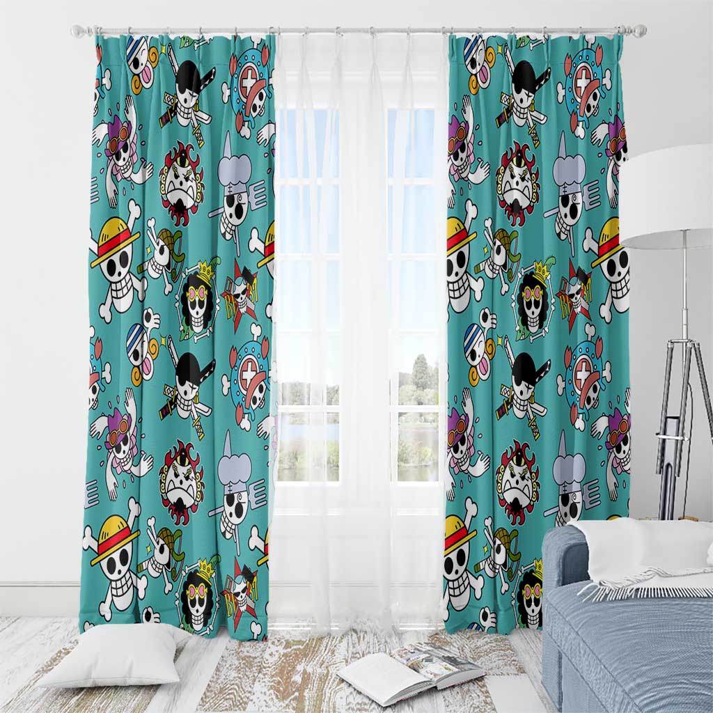 Strawhats Jolly Roger One Piece Window Curtain Anime Pattern Style