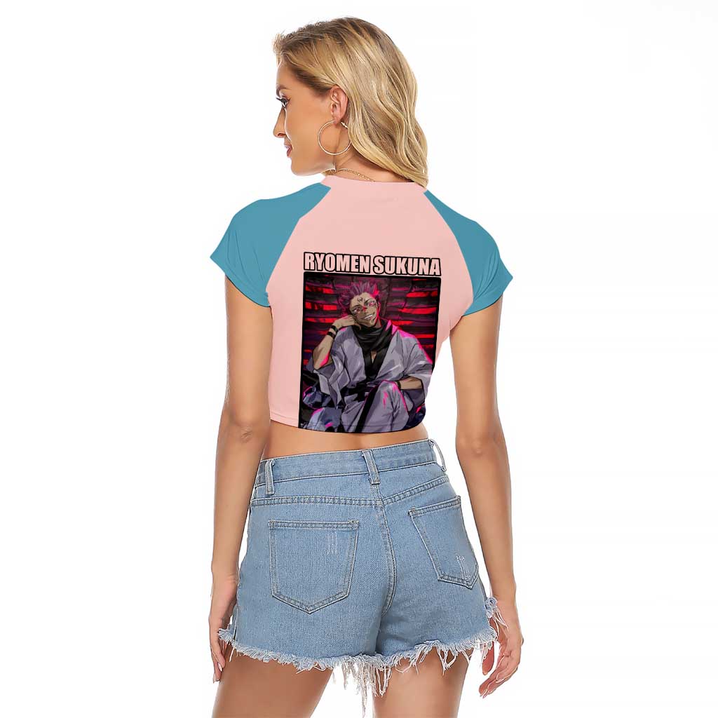 Ryomen Sukuna - Jujutsu Kaisen Raglan Cropped T Shirt Anime Style