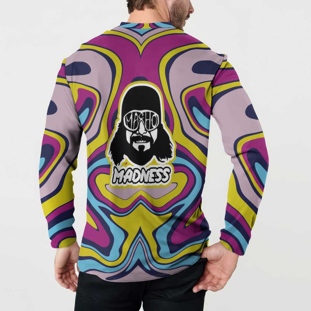 The Cream of the Crop Trippy Randy Savage Pop Culture Button Sweatshirt Anime Style