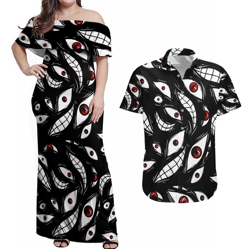 Pride - Fullmetal Alchemist Couples Matching Off Shoulder Maxi Dress and Hawaiian Shirt Anime Pattern Style