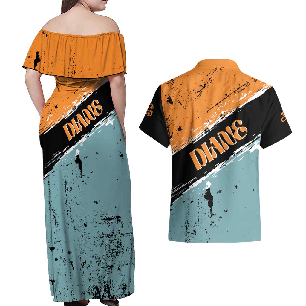 Diane - Nanatsu No Taizai Couples Matching Off Shoulder Maxi Dress and Hawaiian Shirt Anime Style