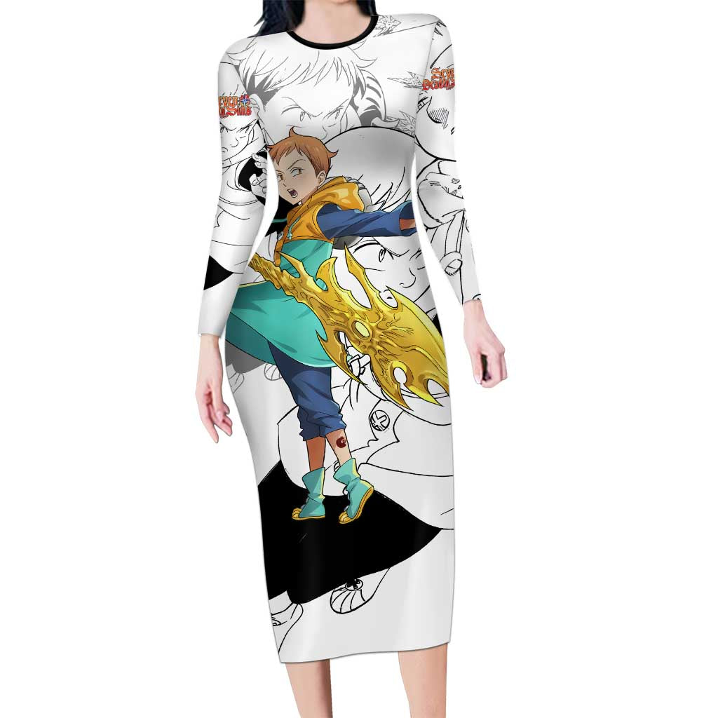 King - Nanatsu No Taizai Long Sleeve Bodycon Dress Anime Mix Manga Style
