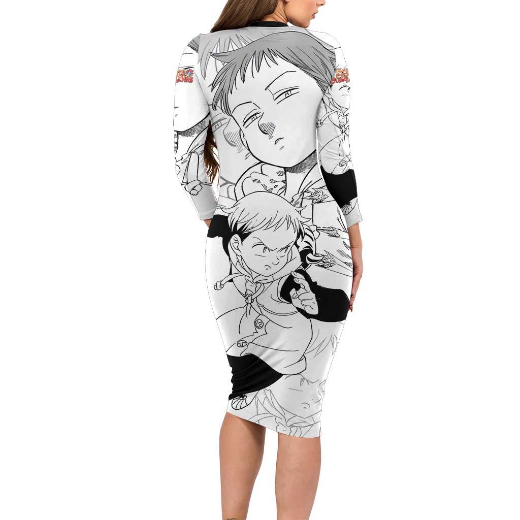 King - Nanatsu No Taizai Long Sleeve Bodycon Dress Anime Mix Manga Style