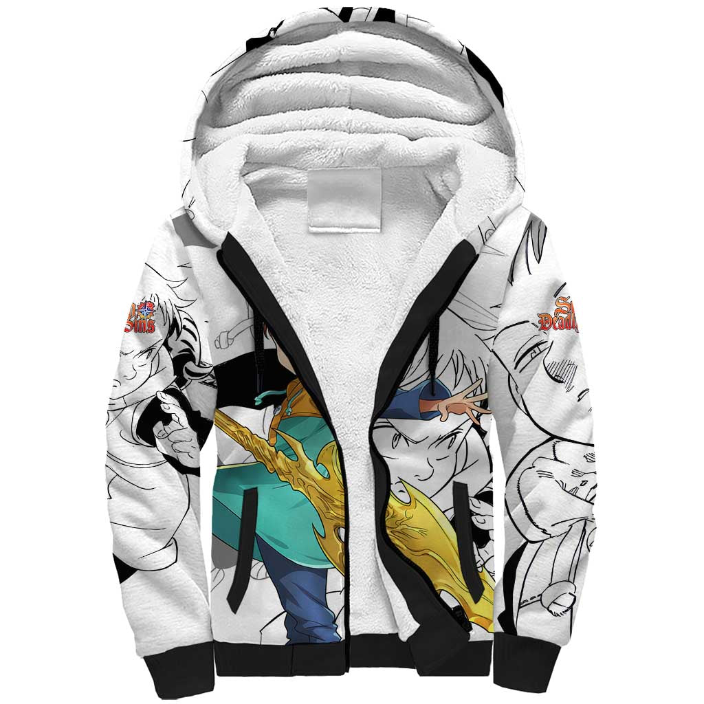 King - Nanatsu No Taizai Sherpa Hoodie Anime Mix Manga Style