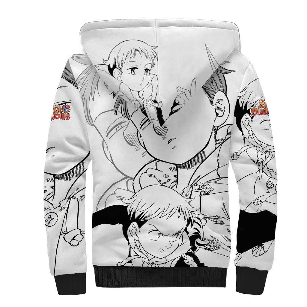 King - Nanatsu No Taizai Sherpa Hoodie Anime Mix Manga Style