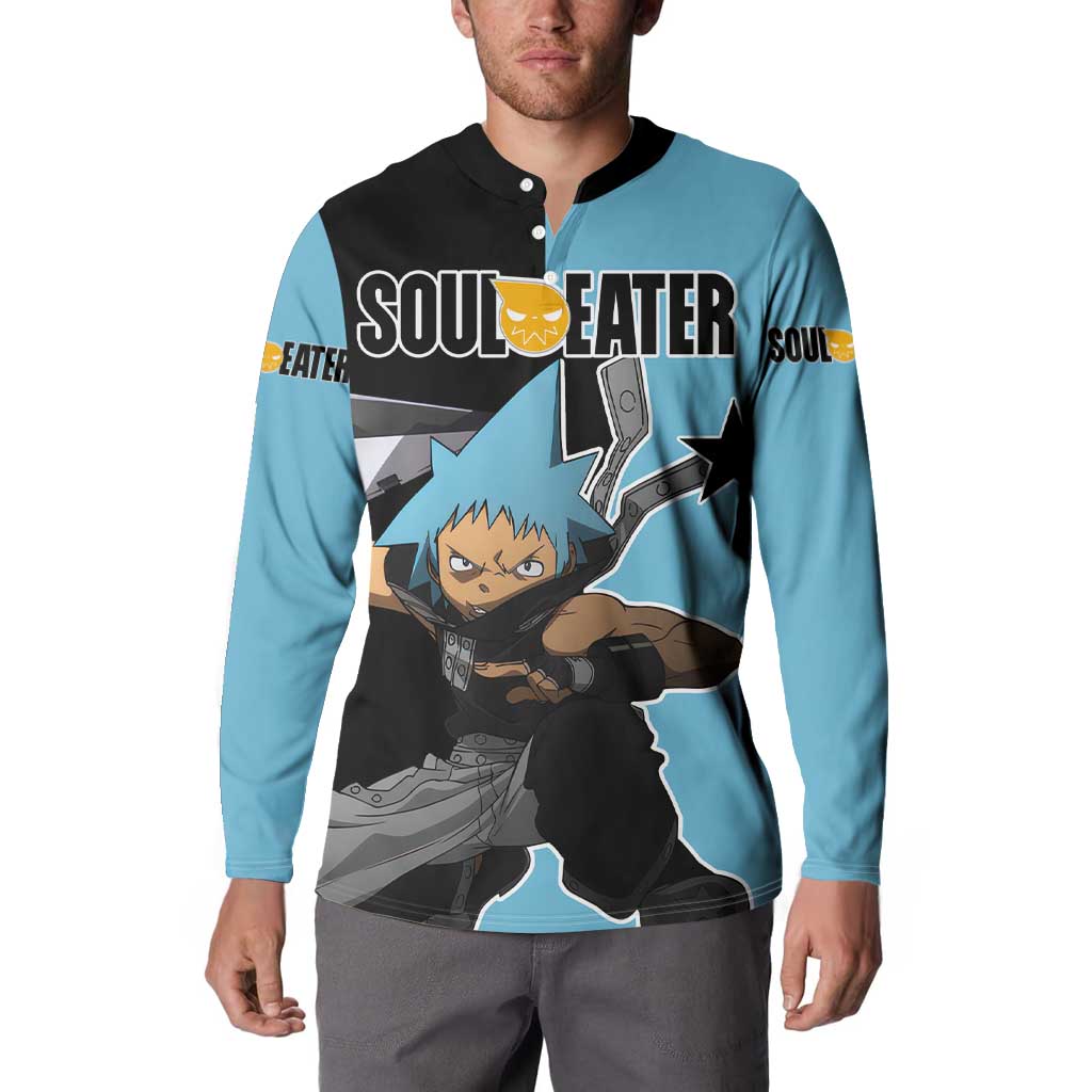 Black Star - Soul Eater Button Sweatshirt Anime Style