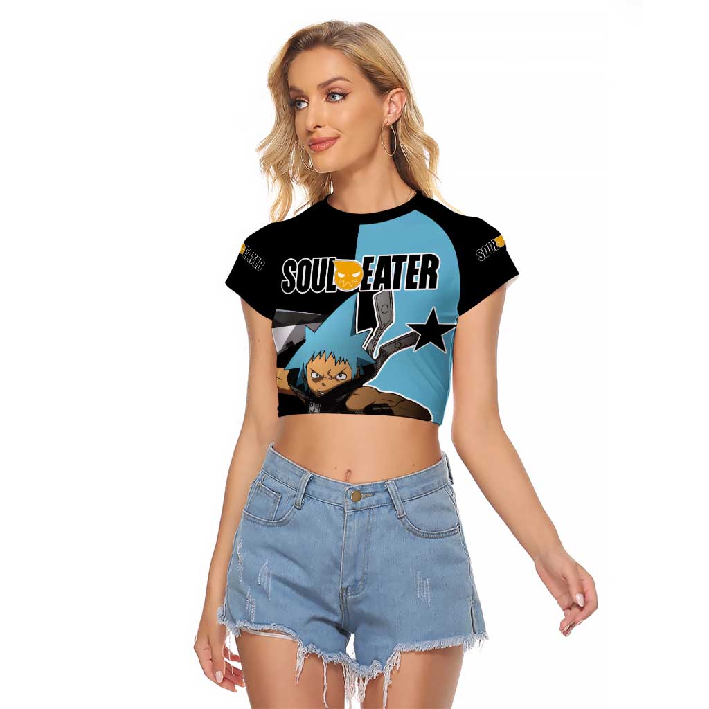Black Star - Soul Eater Raglan Cropped T Shirt Anime Style