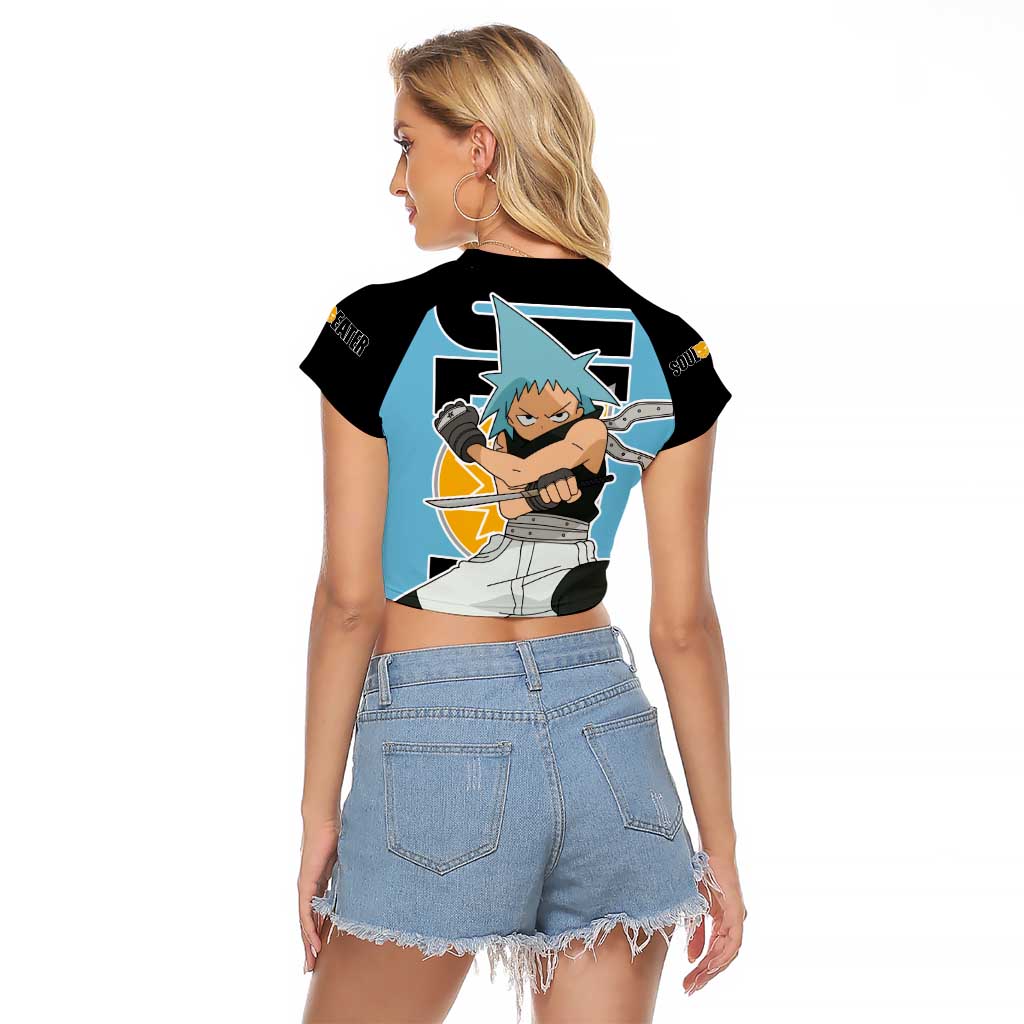 Black Star - Soul Eater Raglan Cropped T Shirt Anime Style