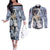 Bruno Bucciarati - Jojo Bizarre Adventure Couples Matching Off The Shoulder Long Sleeve Dress and Long Sleeve Button Shirt Anime Style