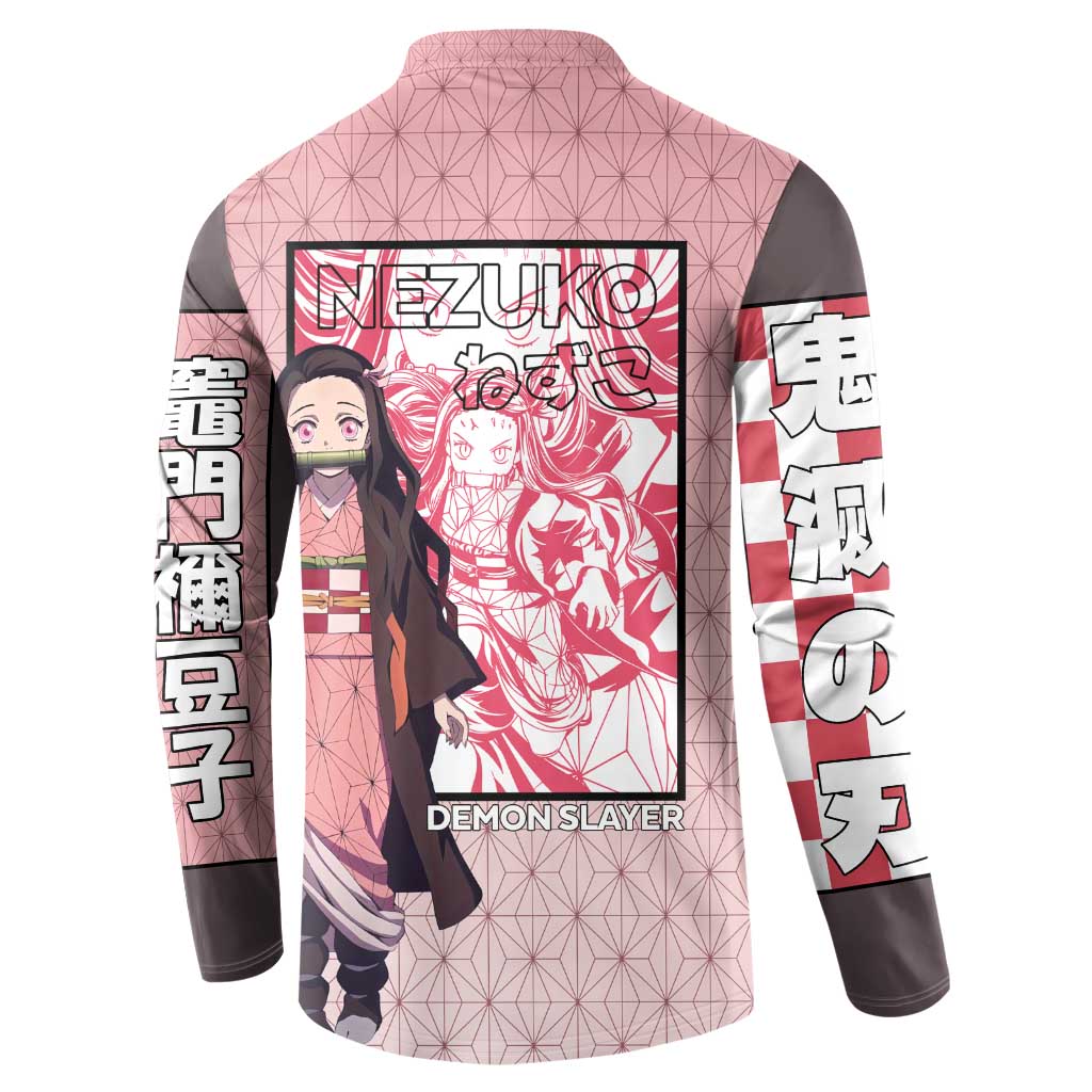 Kamado Nezuko Haori Demon Slayer Button Sweatshirt Anime Style