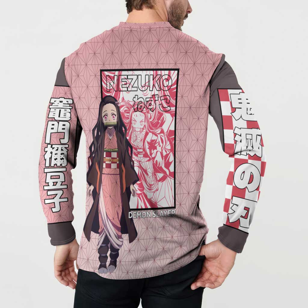 Kamado Nezuko Haori Demon Slayer Button Sweatshirt Anime Style