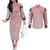 Kamado Nezuko Haori Demon Slayer Couples Matching Off The Shoulder Long Sleeve Dress and Long Sleeve Button Shirt Anime Style