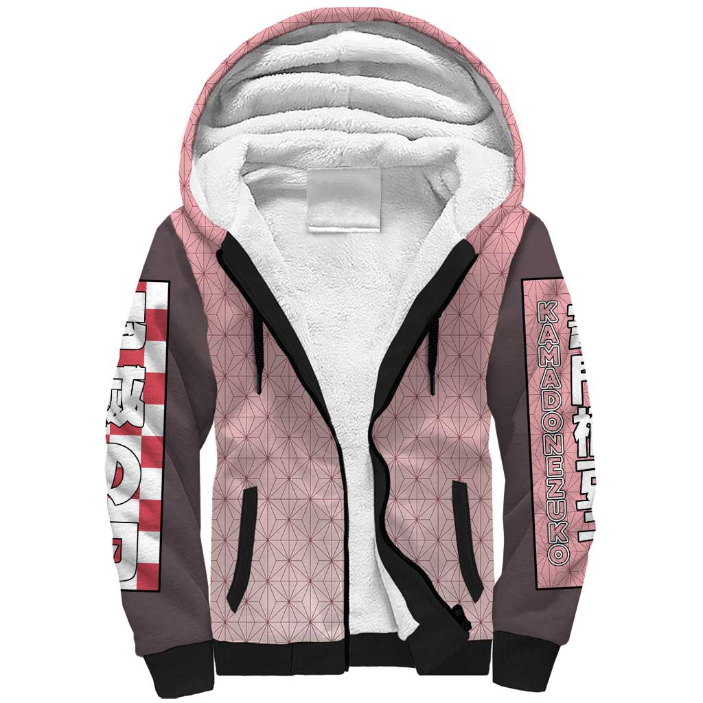 Kamado Nezuko Haori Demon Slayer Sherpa Hoodie Anime Style