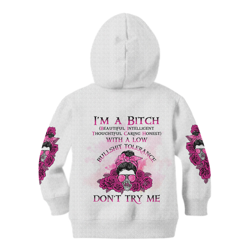 im-a-b-dont-try-me-rose-messy-bun-kid-hoodie