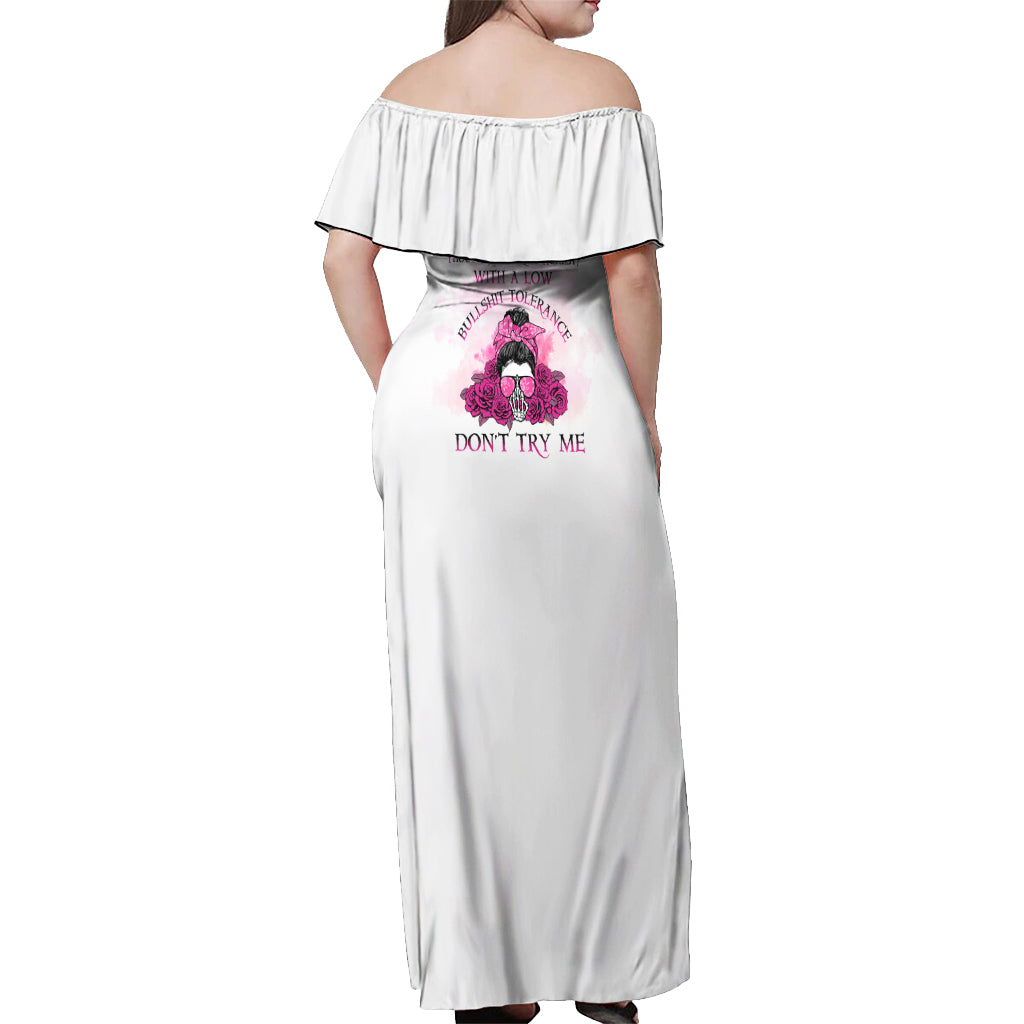 im-a-b-dont-try-me-rose-messy-bun-off-shoulder-maxi-dress