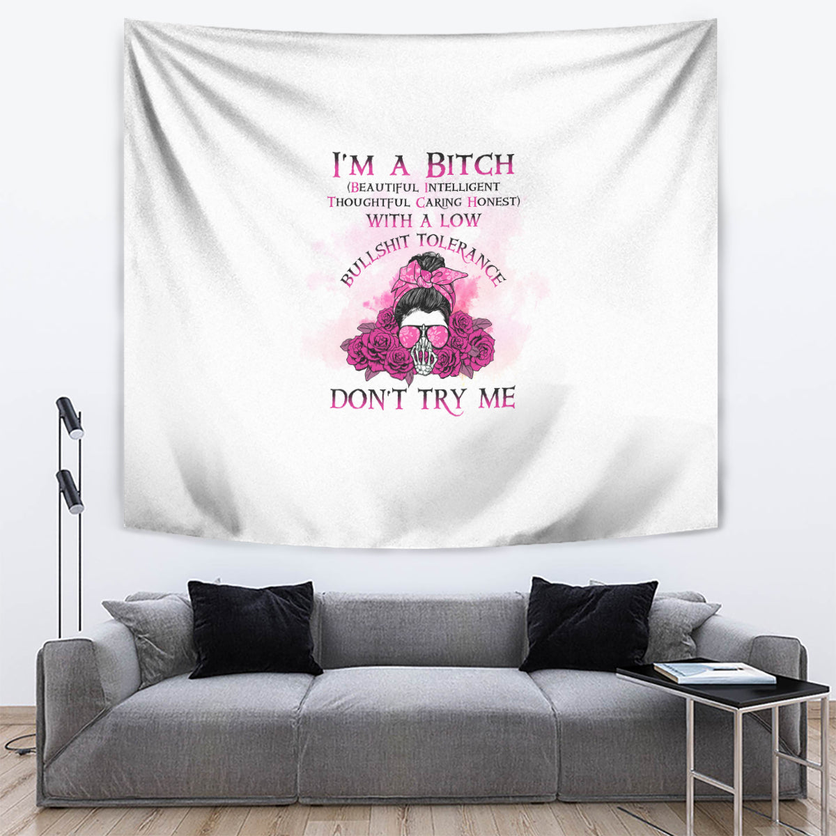 im-a-b-dont-try-me-rose-messy-bun-tapestry