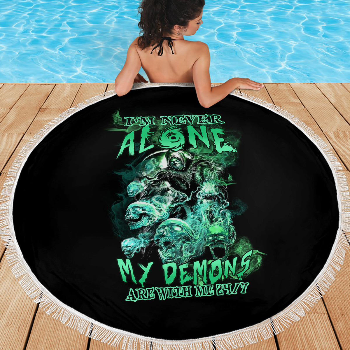 im-never-alone-skull-reaper-beach-blanket
